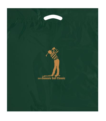 Custom Printed Die Cut Fold-Over Reinforced Plastic Bag (20"x22"x4") - Flexo Ink - 12DC2022-FI